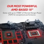 ⁦الينوير لابتوب العاب m15 R7 15.6 انش QHD (2560x1440) 240Hz، AMD رايزن 9 6900HX، 32GB DDR5، 1TB SSD، RTX 3070Ti، HDMI، واي فاي، كاميرا ويب، ويندوز 11، بريميوم لمدة عام + خدمات ترحيل 6 اشهر- اسود⁩ - الصورة ⁦2⁩