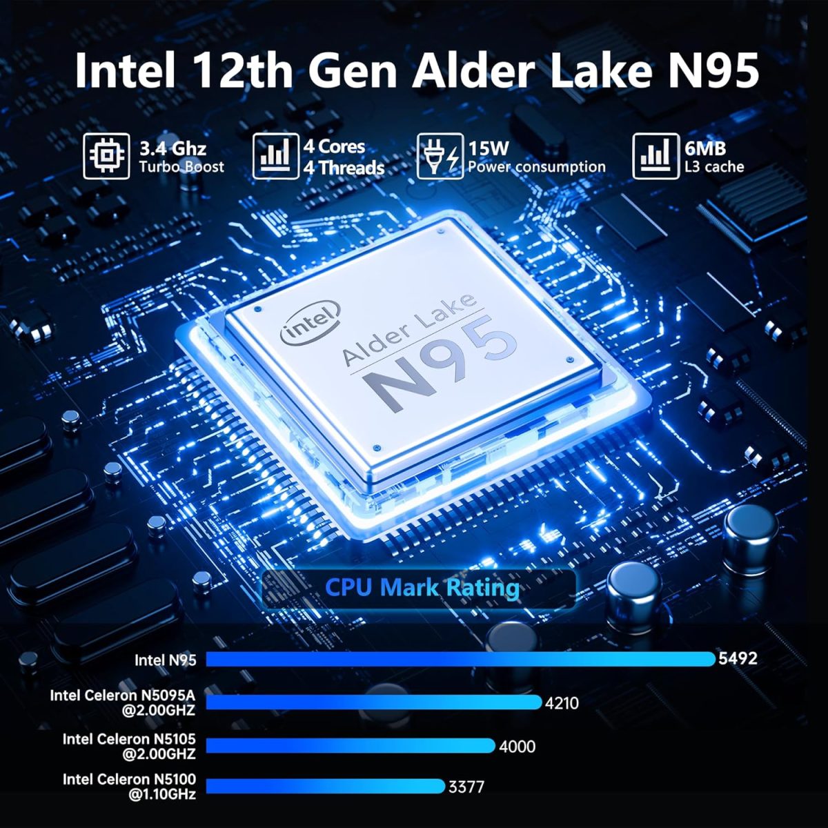 ⁦لابتوب العاب N95 (حتى 3.4GHz)، شاشة FHD 16 انش (1920 × 1200)، 16GB RAM 1TB SSD، بلوتوث، كيبورد باضاءة خلفية، ويندوز 11 برو⁩ - الصورة ⁦2⁩