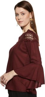 ⁦بلوزة بقصة عادية ولون واحد للنساء من كريف⁩ - الصورة ⁦3⁩