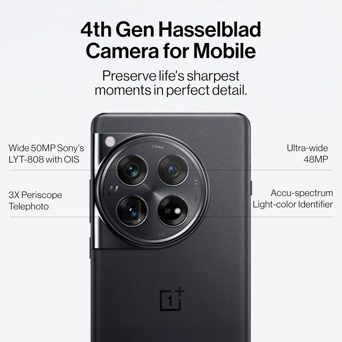 ⁦ون بلس 12 جوال اندرويد غير مقفل - سناب دراغون 8 الجيل الثالث مع ذاكرة RAM 16GB، كاميرا هاسيلبلاد، شريحتين اتصال، شاشة بروكسدر 2K 120Hz وبطارية 5400mAh، شحن سوبر ، نظام تشغيل اوكسجين (512GB، اسود⁩ - الصورة ⁦3⁩