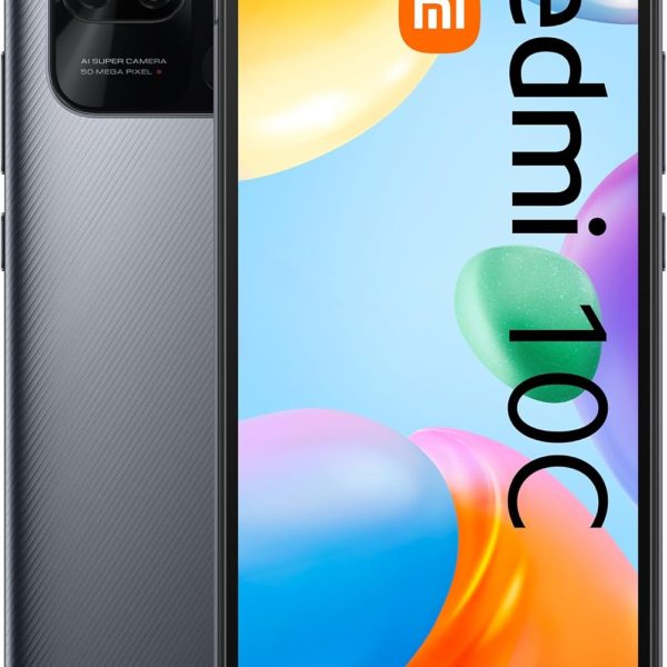 شاومي جوال ريدمي 10C ثنائي شرائح الاتصال بذاكرة روم 64GB وذاكرة RAM 4GB ويدعم تقنية 4G/LTE (لون رمادي جرافيت) (مجدد)