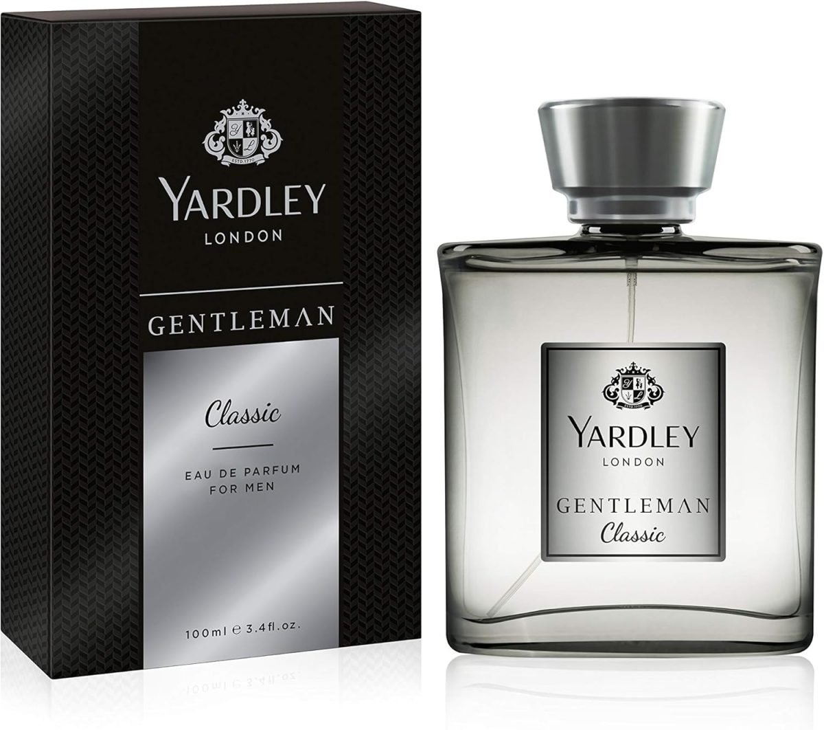 عطر جنتلمان كلاسيك فاخر او دي بارفان من ياردلي برائحة الحمضيات والفلفل الاسود ومزيج حار من الهال، 100 مل