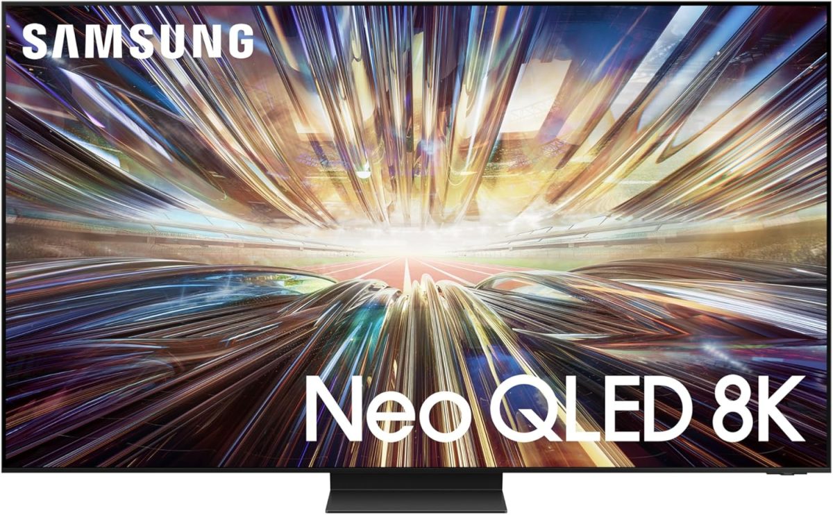 سامسونج تلفزيون نيو QLED 65 بوصة، QN800D، 8K، ميني LED، ترقية 8K بالذكاء الاصطناعي، تقنية كوانتوم ماتريكس برو، تلفزيون سامسونج بلس، تلفزيون تايزن الذكي، QE65QN800DUXZN (مجدد)
