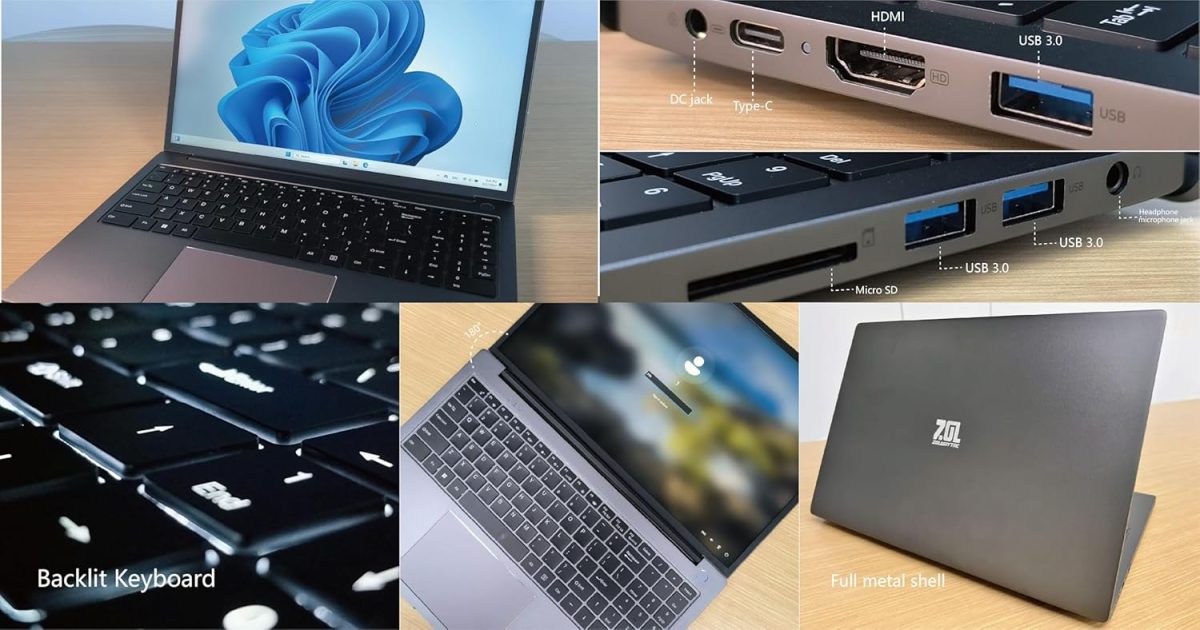 ⁦لابتوب العاب بشاشة FHD 16 انش وذاكرة RAM 16GB وSSD 512GB ومعالج N100 (حتى 3.4GHz)، ويندوز 11 اصدار احترافي، بلوتوث 5.0 HDMI، يدعم شحن نوع C، واي فاي، بطارية 5000mAh، رمادي⁩ - الصورة ⁦8⁩