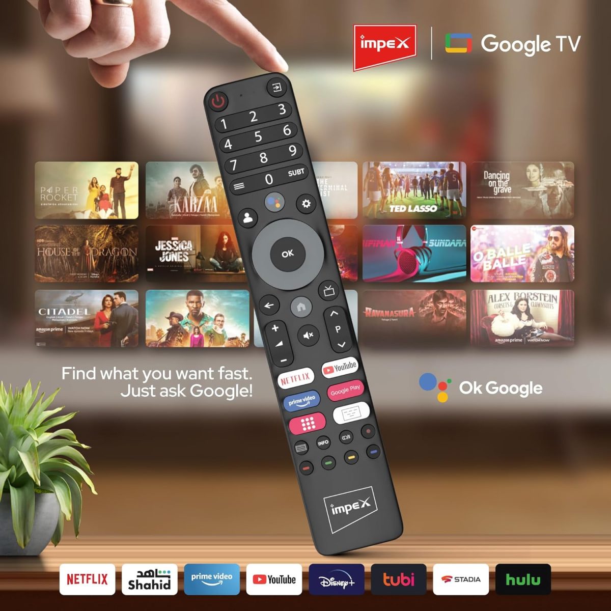 ⁦امبيكس تلفزيون جوجل QLED 65 بوصة (evoQ 65S4QLC2R120) | تلفزيون 4K UHD، 120Hz DLG، دولبي فيجن واتموس | ذاكرة RAM 2GB + روم 16GB | HDMI ARC/eARC | واي فاي وبلوتوث وجهاز تحكم صوتي | ALLM | ضمان عامين⁩ - الصورة ⁦5⁩