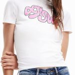 ديسيجوال تي شيرت منسوج باكمام قصيرة للنساء