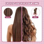 ⁦اداة تجعيد شعر مطورة بدون حرارة، مع صندوق هدايا، عصابة راس مخملية لتجعيد الشعر بدون رائحة، لتجعيد الشعر بدون حرارة للشعر المتوسط والطويل (اسود)⁩ - الصورة ⁦4⁩