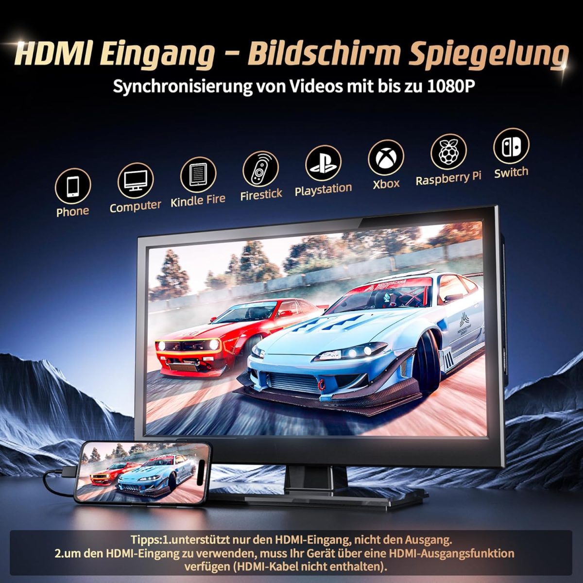 ⁦ديسوبري تلفزيون 16 بوصة 1080P مع مشغل دي في دي مدمج يدعم هوائي HDMI USB تلفزيون صغير لغرفة النوم/المنزل/المطبخ، تلفزيون 12 فولت للتخييم والسيارة والتخييم والكارافان والمنزل المتنقل⁩ - الصورة ⁦2⁩