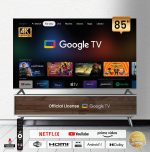 ⁦Nobel 85-Inch 4K UHD Google TV Smart TV, Dolby Sound & Voice Control, Android 14, Netflix YouTube Prime, Wi-Fi & Bluetooth Connectivity – UHD85G⁩ - الصورة ⁦2⁩