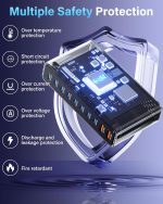 ⁦قاعدة شحن USB C 800 واط من هايميكس تيك، شاحن سريع 140 واط، شاحن غان 100 واط 65 واط 30 واط، شاحن USB متعدد متوافق مع ماك بوك برو 16، لابتوب، ايفون 17/16/15، سامسونج جالاكسي S25⁩ - الصورة ⁦6⁩