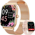 ساعة ذكية للنساء والرجال، ساعة تتبع اللياقة البدنية لجوالات اندرويد متوافقة مع ايفون، ساعات ذكية 1.85 انش للنساء والرجال مع نسبة الاكسجين في الدم، مراقب معدل ضربات القلب، اكثر من 110 وضع رياضي (2 سوار