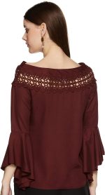 ⁦بلوزة بقصة عادية ولون واحد للنساء من كريف⁩ - الصورة ⁦2⁩