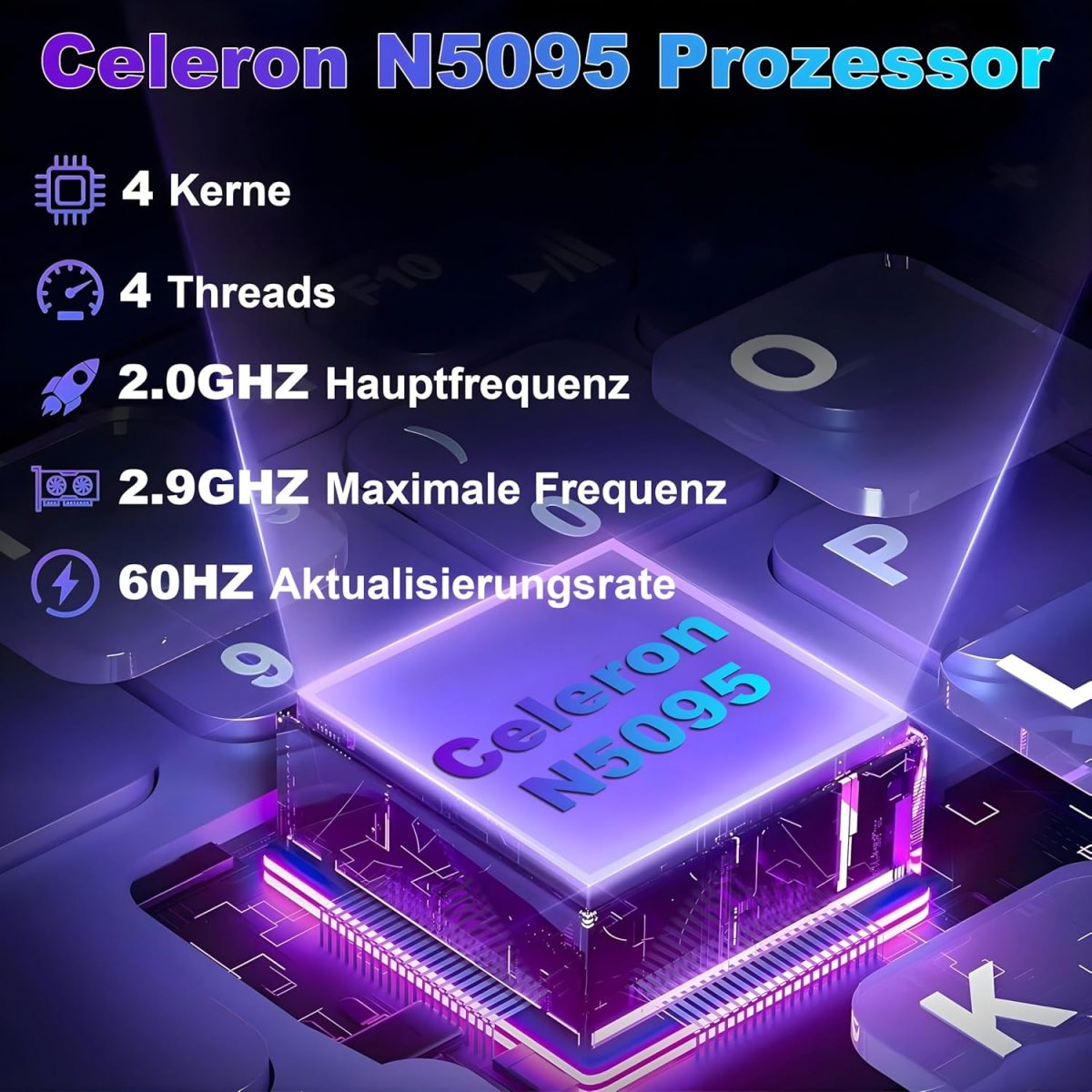 ⁦لابتوب العاب نوتود 16 انش ويندوز 11 12+512GB SSD متوافق مع لابتوب 2TB (HDD-2TB) 1920x1200 رباعي النواة سيليرون N5095 (حتى 2.9GHz) مع لوحة مفاتيح رقمية نوع C⁩ - الصورة ⁦2⁩
