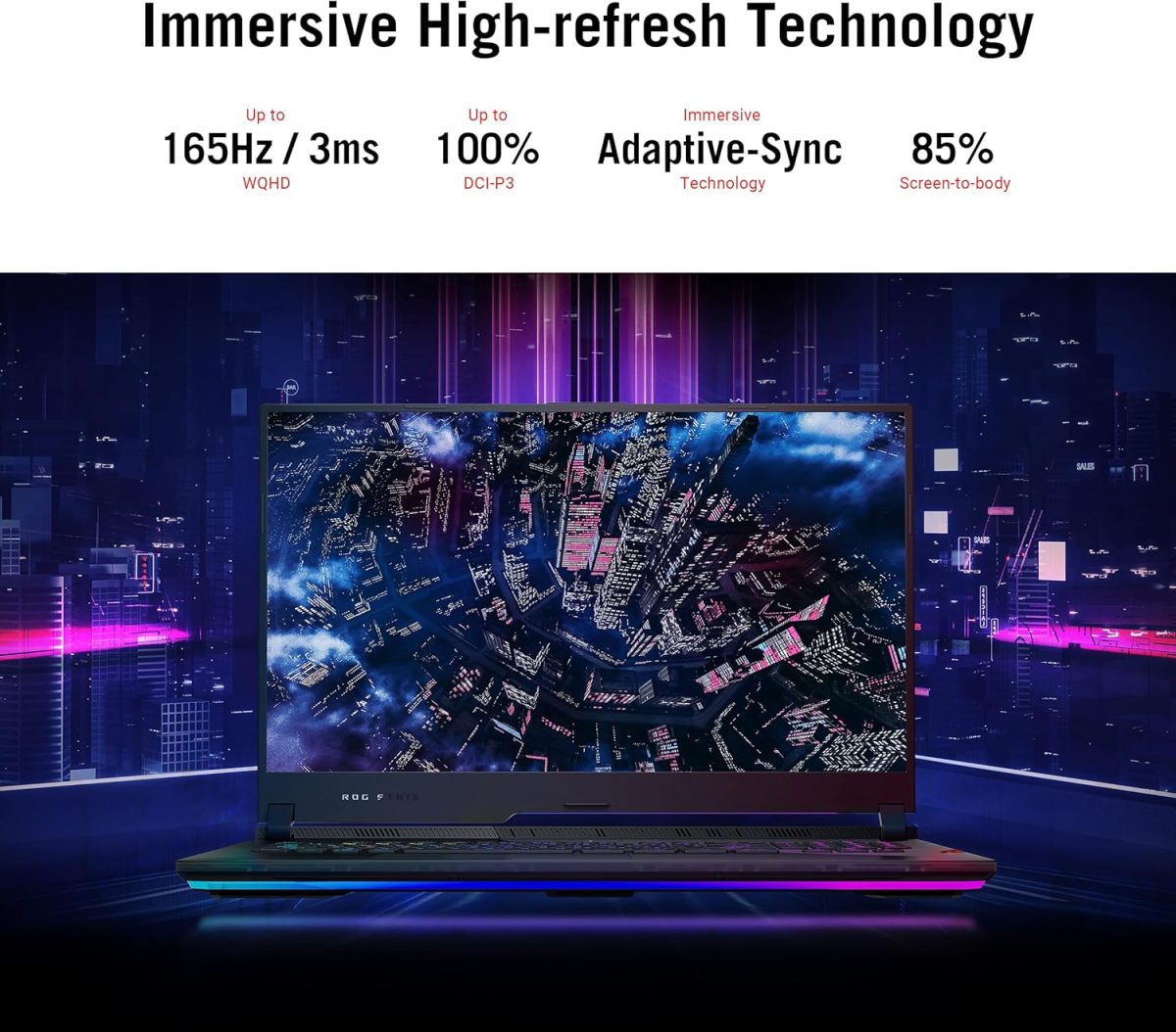 ⁦اسس لابتوب العاب روج ستريكس سكار 17 بشاشة FHD IPS 17.3 انش 360Hz ومعالج AMD رايزن 9 5900HX وذاكرة RAM DDR4 64GB وSSD 1TB وانفيديا جيفورس RTX 3080 وكيبورد RGB انجليزي امريكي ميكانيكي لكل مفتاح وويندوز⁩ - الصورة ⁦5⁩