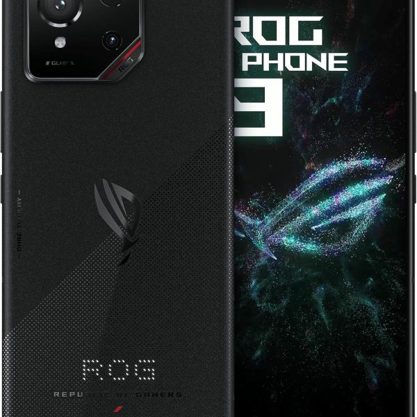 اسس هاتف روج فون 9 ثنائي شرائح الاتصال بذاكرة روم 512GB وذاكرة RAM 12GB (جي اس ام فقط | بدون سي دي ام ايه) هاتف ذكي 5G مفتوح من المصنع (اسود فانتوم) - اصدار عالمي