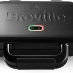 بريفيل ماكينة تحضير الخبز المحمص العميق من التيميت | محمصة ساندويتش شريحتين | الواح غير لاصقة قابلة للازالة | ستانلس ستيل | اسود [VST082]