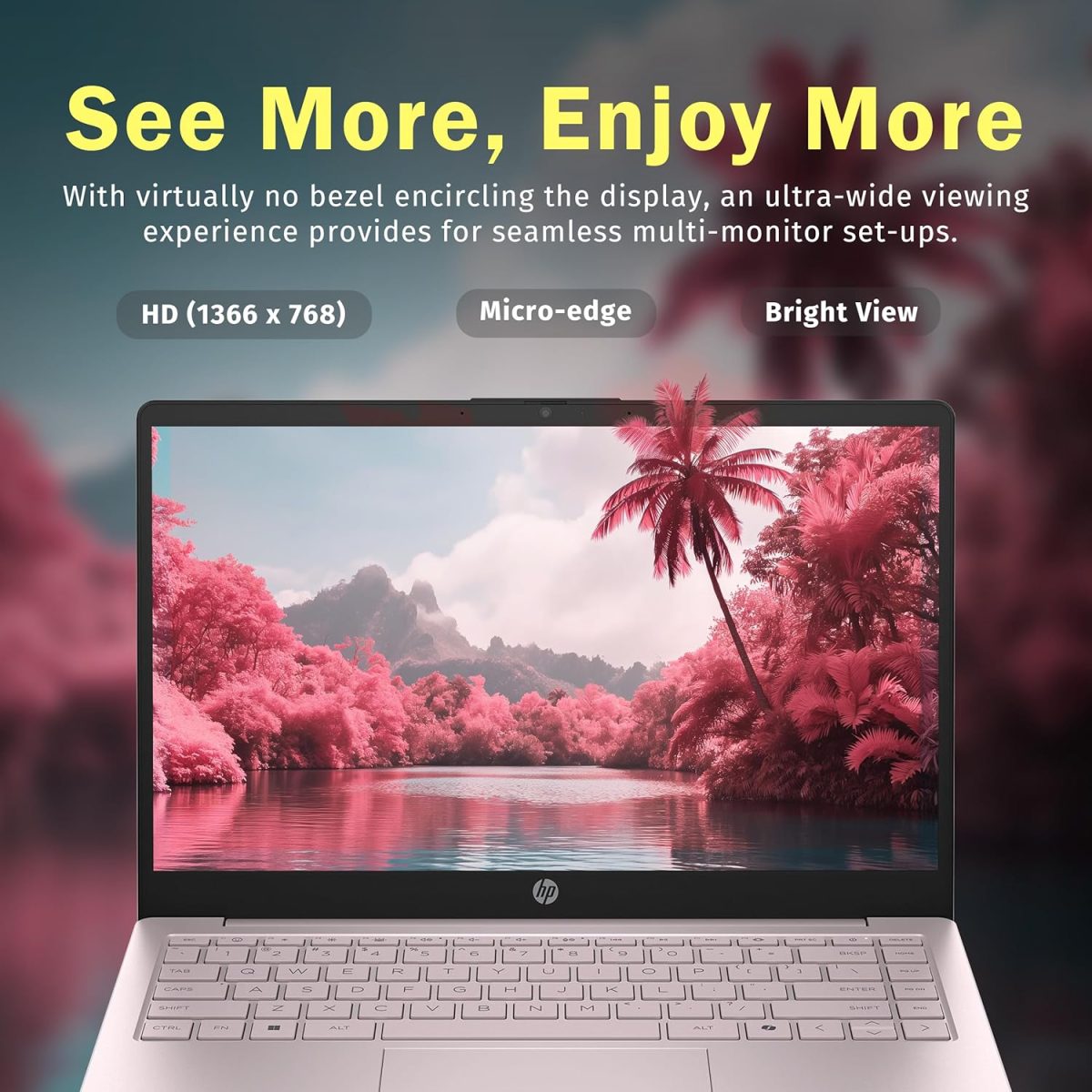 ⁦HP لابتوب ستريم 14 انش HD، معالج انتل N150، ذاكرة RAM 16GB، تخزين 1.16TB (مجموعة قاعدة شحن 128GB UFS+1.03TB)، بطاقة رسومات انتل، كاميرا ويب، واي فاي 6، اوفيس 365 لمدة عام، كوبايلوت، شحن سريع، ويندوز⁩ - الصورة ⁦4⁩