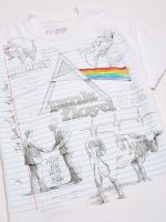 ⁦تي شيرت ليكويد بلو للرجال فلويد سكتش ، أبيض, أبيض, One Size⁩ - الصورة ⁦2⁩