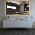 ⁦إليكسونج مراة حمام عصرية 43 بوصة بدقة 4 كيه الترا اتش دي مع اضاءة LED ومراة فانيتي تلفزيون ذكي، نتفليكس ويوتيوب مدمج، موديل 2025⁩ - الصورة ⁦6⁩