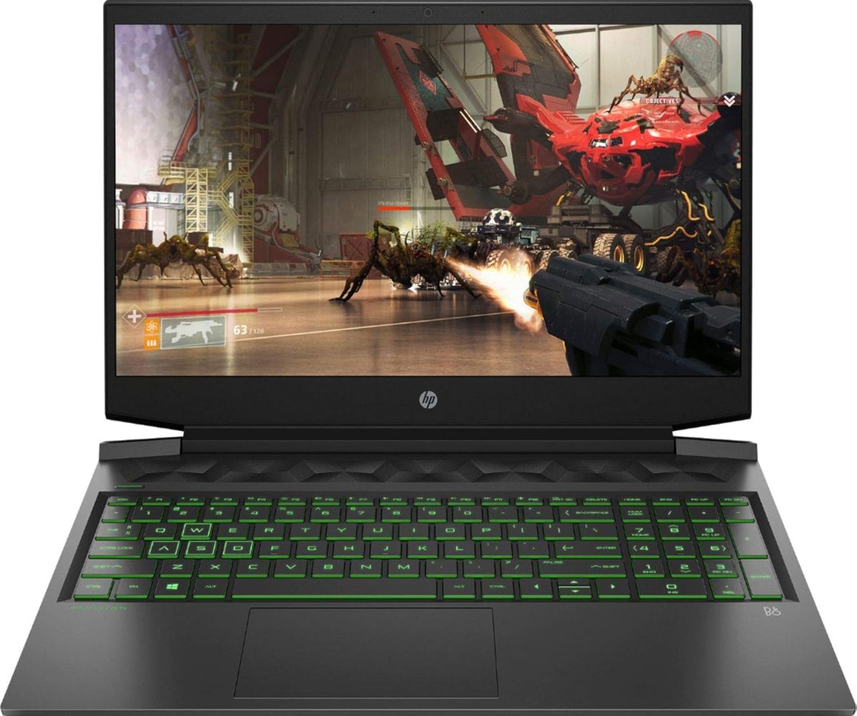 HP لابتوب العاب بافليون 2020 بشاشة 16.1 FHD 144Hz IPS ومعالج انتل كور i7-10750H الجيل العاشر وذاكرة RAM 32GB وSSD 1TB وانفيديا 1650Ti وكيبورد باضاءة خلفية وويندوز 10 هوم، اسود