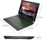 ⁦HP لابتوب العاب بافليون 2020 بشاشة 16.1 FHD 144Hz IPS ومعالج انتل كور i7-10750H الجيل العاشر وذاكرة RAM 32GB وSSD 1TB وانفيديا 1650Ti وكيبورد باضاءة خلفية وويندوز 10 هوم، اسود⁩ - الصورة ⁦3⁩