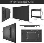 ⁦إليكسونج تلفزيون اندرويد ذكي مقاوم للماء 55 بوصة للاماكن الخارجية 2000 وحدة مضيئة في البكسل 4K، دولبي اتموس، HDR 10 مقاوم للطقس يدعم بلوتوث وواي فاي⁩ - الصورة ⁦6⁩