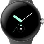 جوجل ساعة ذكية بكسل 41 ملم مع واي فاي ونظام تحديد المواقع وبلوتوث ومراقب معدل ضربات القلب في عبوة كبيرة (فضي فحمي)