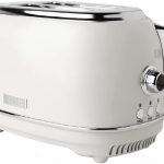 هادن محمصة خبز هيريتيج وايت شريحتين - تحكم متغير في التحميص - محمصة خبز كهربائية من الستانلس ستيل - وضع الاقتصاد - وظائف اعادة التسخين والالغاء واذابة الثلج - 1370-1630 واط