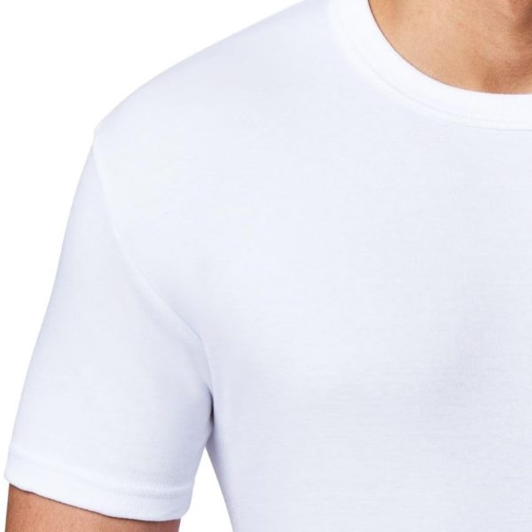 فانلة داخلية قطنية باكمام قصيرة للرجال من الراقي، لون ابيض، مصنوعة من القطن الخالص بنسبة 100% مقاس L L من فانيلا، تي شيرت داخلي للرجال من قطعة واحدة