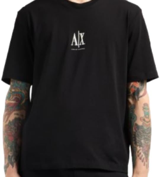 ارماني اكستجينج تي شيرت كاجوال بشعار صغير للرجال