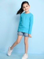 ⁦تيشرت للبنات من نوسيل بلون ابيض سادة (عبوة من قطعة واحدة)⁩ - الصورة ⁦5⁩