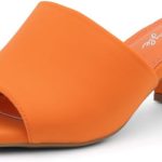 هيرستايل حذاء بكعب منخفض للنساء - حذاء مفتوح من الخلف سهل الارتداء بطرف مربع مفتوح من الامام 2.5 انش مريح وكعب مكتنز، حذاء كاجوال عصري 2025 للحفلات والزفاف والمكتب