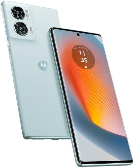 موتورولا جوال موتو ايدج 50 فيوجن 5G (XT2429-1) ثنائي شرائح الاتصال | جي اس ام غير مقفل | شاشة بي اوليد 6.7 انش 120Hz | ذاكرة RAM 8GB وذاكرة تخزين 256GB - اصدار عالمي - (ازرق)