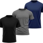 تيشيرتات للرجال (3 قطع) | للرياضة وصالة الالعاب الرياضية والتمارين والارتداء اليومي | مريحة وجيدة التهوية وقصة عادية | الالوان: اسود وكحلي ورمادي | صنع في باكستان | مقاس L فقط