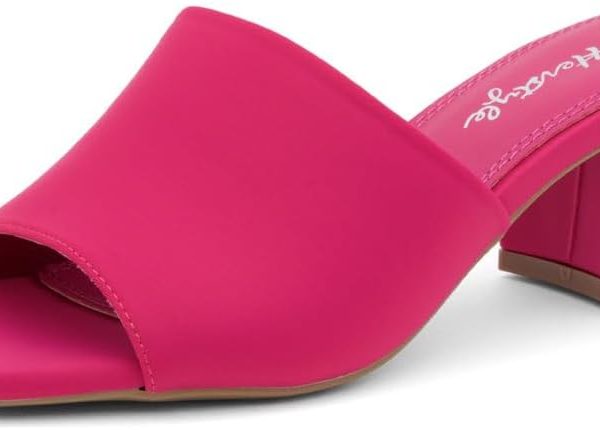 هيرستايل حذاء بكعب منخفض للنساء - حذاء مفتوح من الخلف سهل الارتداء بطرف مربع مفتوح من الامام 2.5 انش مريح وكعب مكتنز، حذاء كاجوال عصري 2025 للحفلات والزفاف والمكتب