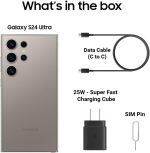 ⁦سامسونج جوال جالكسي S24 الترا الذكي 512GB بالذكاء الاصطناعي بنظام اندرويد غير مقفل بدقة 200MP وكاميرا تكبير 100x وعمر بطارية طويل وقلم S اصدار عالمي 2024 - رمادي تيتانيوم⁩ - الصورة ⁦2⁩