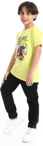 ⁦تيشرت عصري باكمام قصيرة ورقبة دائرية للاولاد⁩ - الصورة ⁦5⁩