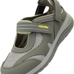 فيتفيل صندل نسائي عريض للغاية للمشي باغلاق قابل للتعديل ودعم قوس القدم لتقويم العظام وتخفيف الام الكعب والتهاب اللفافة الاخمصية