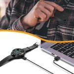 ⁦شاحن ساعة لساعة هواوي جي تي/جي تي 2/جي تي 2 اي، شاحن بديل نوع C الى كيبل شحن USB، ملحقات حامل شحن متوافق مع هونر ماجيك/ماجيك 2/دريم/جي اس برو، 50 سم، اسود⁩ - الصورة ⁦3⁩