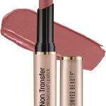 سويس بيوتي احمر شفاه مقاوم للماء غير قابل للنقل مع زيت بذور الجوجوبا | لمسة نهائية غير لامعة | يدوم طويلا | صبغة عالية | درجة لون بيج - 3 غرام