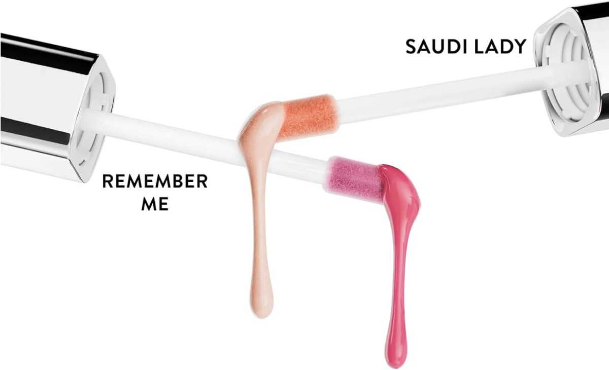 ⁦لافيرن مجموعة ملمع شفاه فاخرة مع حافظة سلسلة، ريميمبر مي اند سعودي ليدي، مجموعة من قطعتين مع حافظة جلدية سوداء⁩ - الصورة ⁦3⁩
