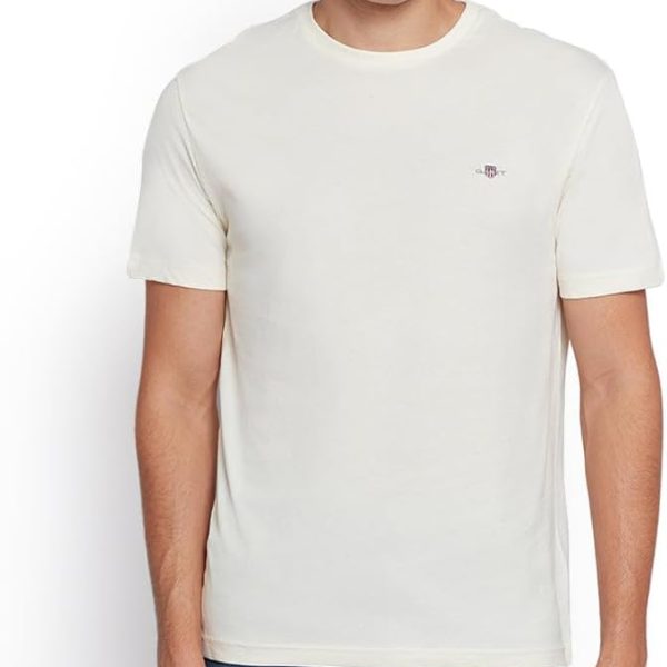 غانت تيشيرت قطن باكمام قصيرة مع شعار درع للرجال