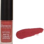 بينوكوس - احمر شفاه سائل غير لامع من ناتشورال بيوتي اورجانيك كوزمتيكس عالي الصبغة مع شمع الكرنوبا الخالي من التلك نباتي رومانس روزوود 5 مل