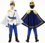 زي الامير الملكي للاطفال من هوم سمارت، معطف وبنطلون وغطاء حذاء واكسسوارات لحفلات اعياد الميلاد والمدرسة والحفلات