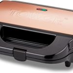 تاور ماكينة تحضير الوجبات الخفيفة المحشوة بعمق 3 في 1 T27032RG مع لوحة مطلية غير لاصقة وتحكم تلقائي في درجة الحرارة، 900 واط، ذهبي وردي