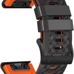 سوار ساعة بديل من السيليكون سريع الفك مقاس 26 ملم لساعة فينكس 7x سافاير سولار فينيكس 6x برو سولار فينيكس 5x 3 اتش ار لجارمين ايبيكس 2 برو سافير 51 ملم ديسنت Mk1/2/2i من ازوني