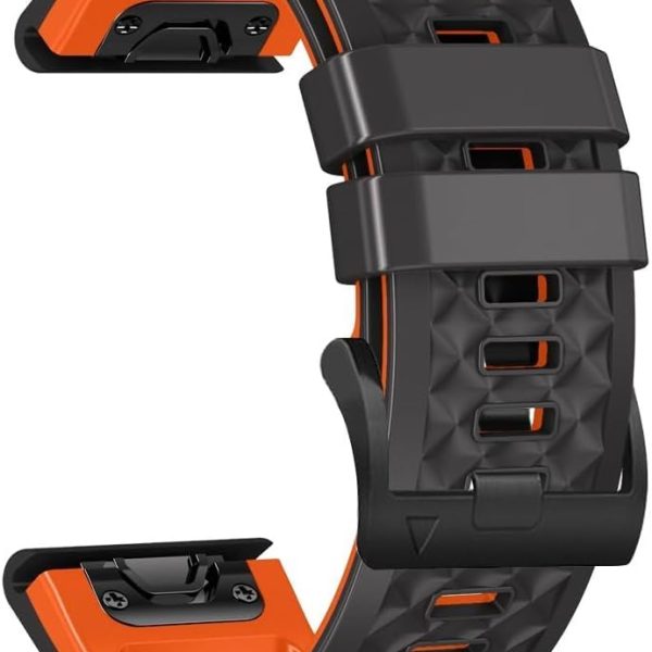 سوار ساعة بديل من السيليكون سريع الفك مقاس 26 ملم لساعة فينكس 7x سافاير سولار فينيكس 6x برو سولار فينيكس 5x 3 اتش ار لجارمين ايبيكس 2 برو سافير 51 ملم ديسنت Mk1/2/2i من ازوني