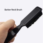⁦فرشاة لحية وشارب للرجال، فرشاة حلاقة للشعر الطبيعي، تصفيف وتنظيف شعر الوجه، فرشاة شعر للرجال للشعر القصير (اسود)⁩ - الصورة ⁦2⁩
