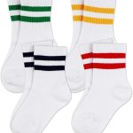 YHRY 4 Pairs Boys Girls Soft Cotton White Athletic Socks with Stripes, Kids Low Cut Socks, Boys Girls' Ankle Cotton Socks, Kids Ankle Athletic Socks With Low Cut Tab For 8-10 Years Old