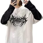 قميص قوطي مزيف من قطعتين ملابس بديلة القوطية بأكمام طويلة ملابس الجرونج